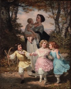 Moeder en kinderen, ca. 1840-80 door Hugues Merle
