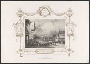 Optocht met een boekdrukkerij, 1836