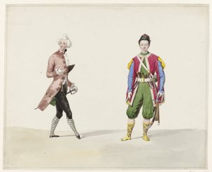 Twee mannen in historisch kostuum, 1841