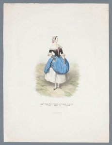 Vrouw in historisch kostuum door Huib van Hove Bz