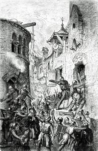 Antisemitisme en vervolging van Joden door kruisvaarders, 1881 door Hungarian School