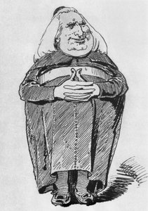 Franz Liszt (1811-86) als abt, karikatuur uit Borsszem Janko, 27 juli 1870 door Hungarian School