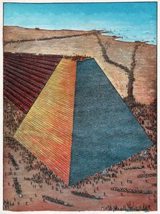 Piramide van Cheops, 1927 (gravure) door Hungarian School