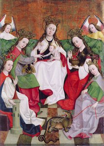 De Mystieke Verloving van St. Catharina, c.1500 door Hungarian School