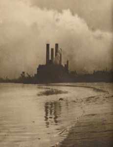 Chelsea Schoorstenen: Elektriciteitscentrale op de plaats van de oude Cremorne-tuinen, ca. 1935