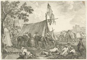 Landschap met een legerkamp