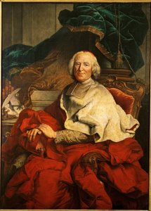Kardinaal Andre-Hercule de Fleury, opperminister van koning Lodewijk XV ... (olieverf op doek) door Hyacinthe (studio of) Rigaud