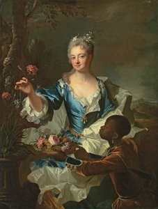 Portret van Hyacinthe-Sophie de Beschanel-Nointel, Markiezin de Louville door Hyacinthe Francois Rigaud