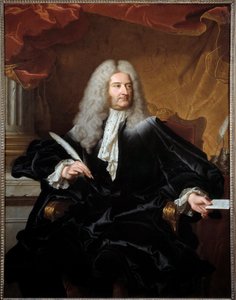 Portret van Louis Germain de Chauvelin (1685-1762), markies van Grosbois, staatssecretaris van Buitenlandse Zaken en zegelbewaarder. Schilderij door Hyacinthe Rigaud (1727) door Hyacinthe Francois Rigaud