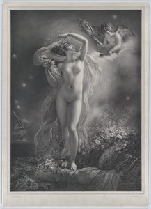 Danaë door Hyacinthe Louis Victor Jean Baptiste Aubry