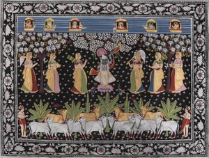 Krishna, de Gopi’s en de koeien