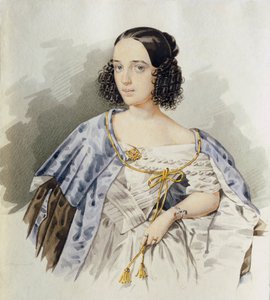 Portret van de Russische actrice Varvara Asenkova door I. Alexeyev