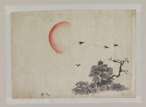 Landschap met ondergaande zon door Ichirakasai
