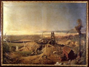Montchanin kleimijn en kelder. Schilderij door Francis Bonhomme