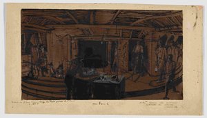 Op de achtergrond, de lunch van de mijnwerkers, 1866 door Ignace Francois Bonhomme