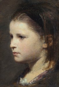 Hoofd van een jong meisje door Ignace Henri Jean Fantin Latour