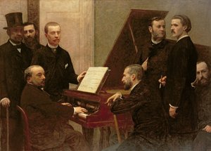 Rond de piano door Ignace Henri Jean Fantin Latour