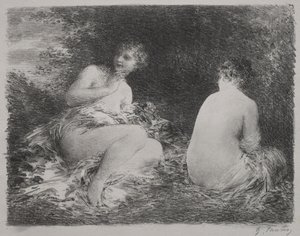 Badhuisgangers, 1899 door Ignace Henri Jean Fantin Latour