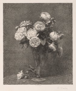 Boeket Rozen, 1879 door Ignace Henri Jean Fantin Latour