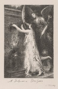 Aan Johannes Brahms, 1900 door Ignace Henri Jean Fantin Latour