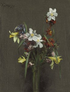 Lentebloemen door Ignace Henri Jean Fantin Latour