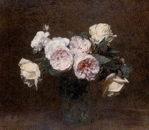 Stilleven: roze, witte en gele rozen, 1894