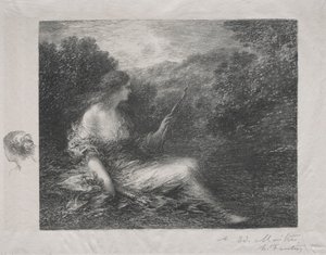De jageres, 1892 door Ignace Henri Jean Fantin Latour