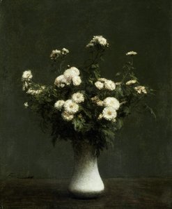 Vaas met Chrysanten door Ignace Henri Jean Fantin Latour