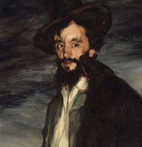 Detail portret van schilder Pablo Uranga – 1905 door Ignacio Zuloaga y Zabaleta