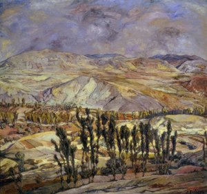 Landschap in Calatayud door Ignacio Zuloaga y Zabaleta