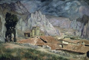 Landschap van Pancorbo – 1917 door Ignacio Zuloaga y Zabaleta