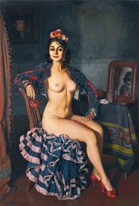 La Bella Oterito in haar kleedkamer, 1936 door Ignacio Zuloaga y Zabaleto