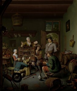 De vismarkt in Antwerpen door Ignatius Josephus van Regemorter