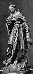 Maagd Maria (hout) door Ignaz 1725 75 Gunther