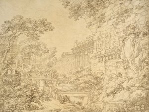 Landschap met ruïnes door Ignazio Degotti