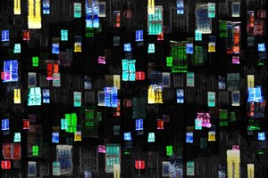 Verlichte stadsramen door Igor Shrayer
