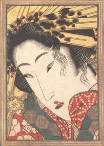 Afgewezen Geisha uit Passies gekoeld door lentensneeuw, 1824 door Ikeda Eisen