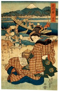 Station 29. Mitsuke uit de serie De Schoonheden van Tokaido door Ikeda Eisen