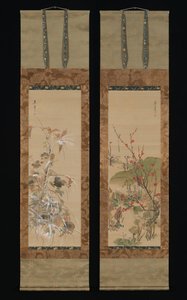 Bloemen en Vogels van de Vier Seizoenen, midden 19e eeuw door Ikeda Koson