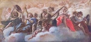 Concert van engelen door Il (1639 1709) Baciccio