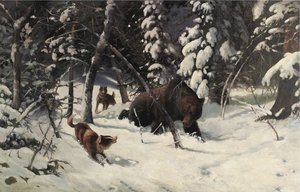 De Berenjacht door Illarion Mikhailovich Pryanishnikov