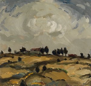 Herfstlandschap met wolken