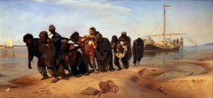 Barge Haulers op de Wolga, 1872-1873 door Ilya Efimovich Repin