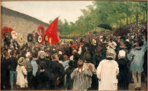 Jaarlijkse bijeenkomst bij de muur van de Communards door Ilya Efimovich Repin