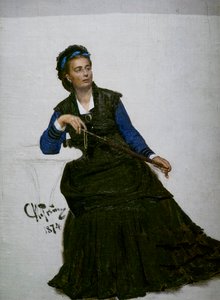 Dame die met haar paraplu speelt door Ilya Efimovich Repin