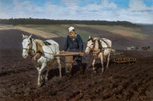 Leo Tolstoj aan het werk door Ilya Efimovich Repin