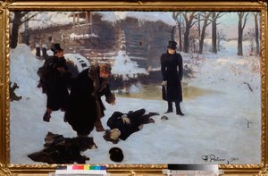 Het duel (De dood van dichter Alexander Poesjkin) door Ilya Efimovich Repin