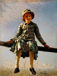Libelle. Portret van de dochter van de kunstenaar. Schilderij van Ilya Yefimovich Repin, olie op doek door Ilya Efimovich Repin