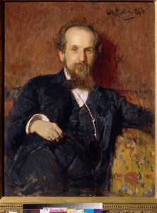 Portret van de kunstenaar Pavel Petrovich Chistyakov (1832-1919), schilderij van Ilya Yefimovich Repin (1844-1930), olie op doek door Ilya Efimovich Repin