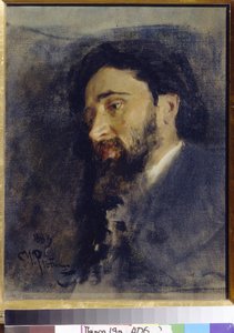 Portret van schrijver Vsevolod Mikhailovitch Garchine door Ilya Efimovich Repin